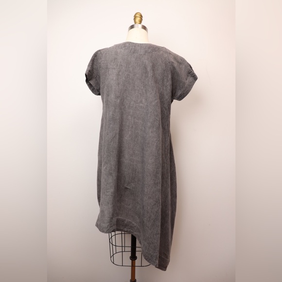Forme D'expression Italian Made Linen Short Sleeve Tunic Top - Picture 11 of 14